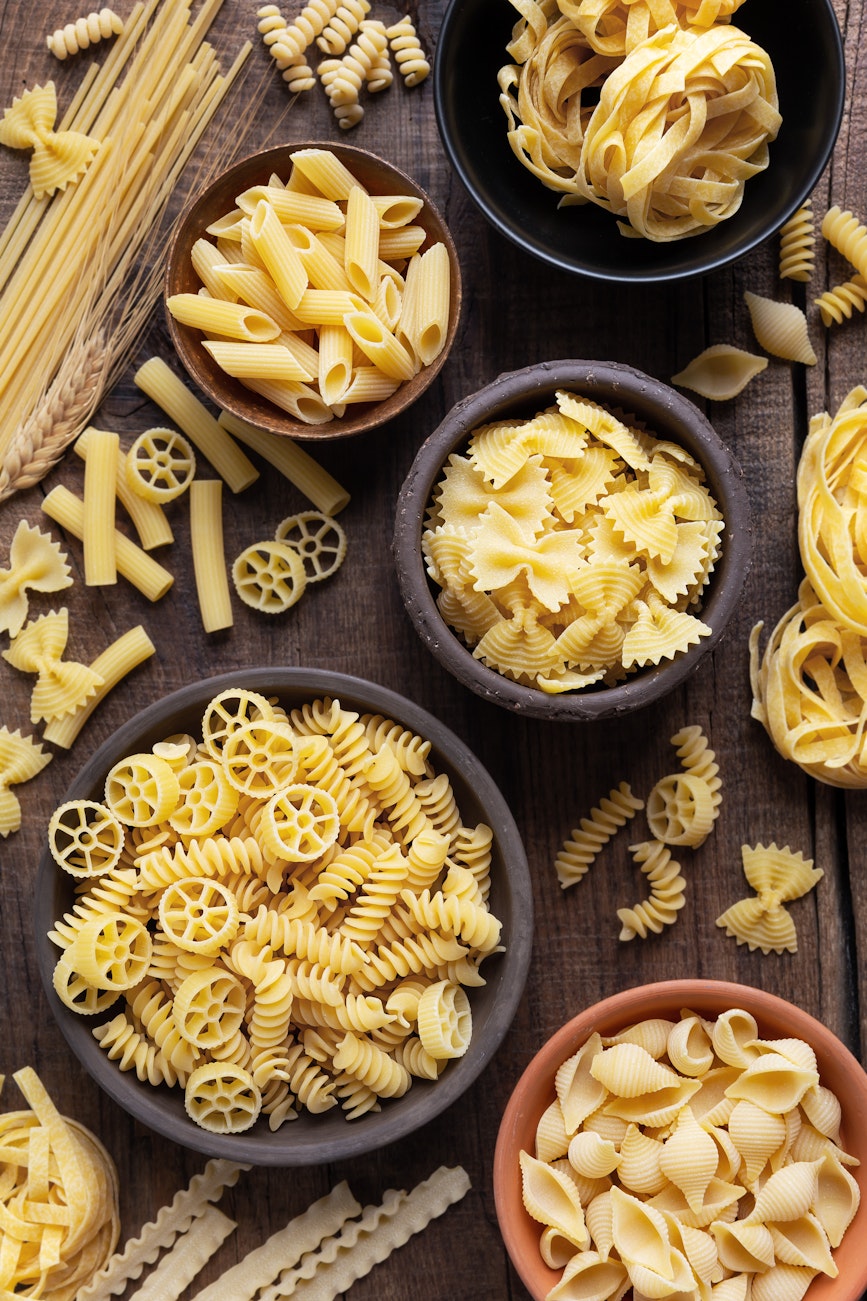 Different pasta types Different pasta types