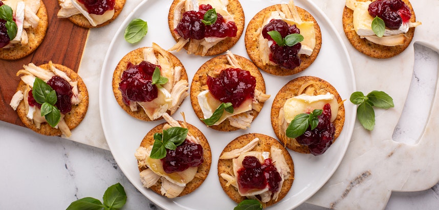 Festive canapé ideas - cranberry and brie canapes