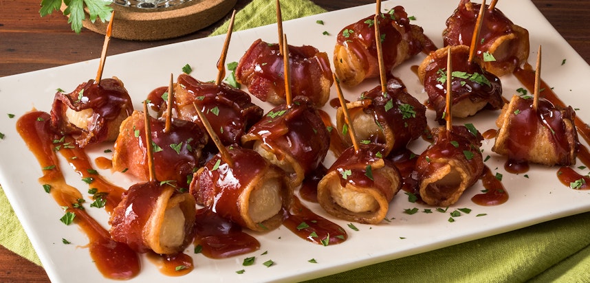 Festive canapé ideas - bacon wrapped chestnuts