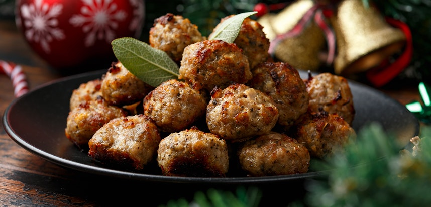 Festive canapé ideas - fried stuffing balls
