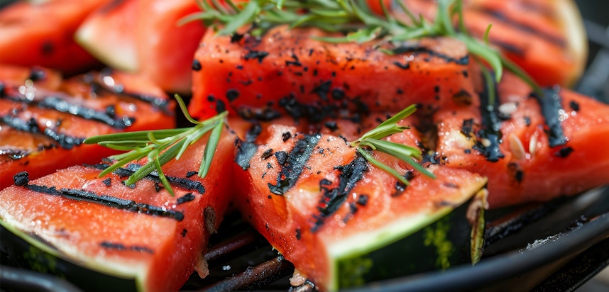 Festive canapé ideas - grilled fruits with chilli sauce