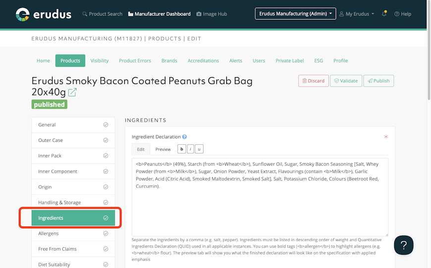 Understanding Allergen Emphasis in Erudus - Step 1 Understanding Allergen Emphasis in Erudus - Step 1