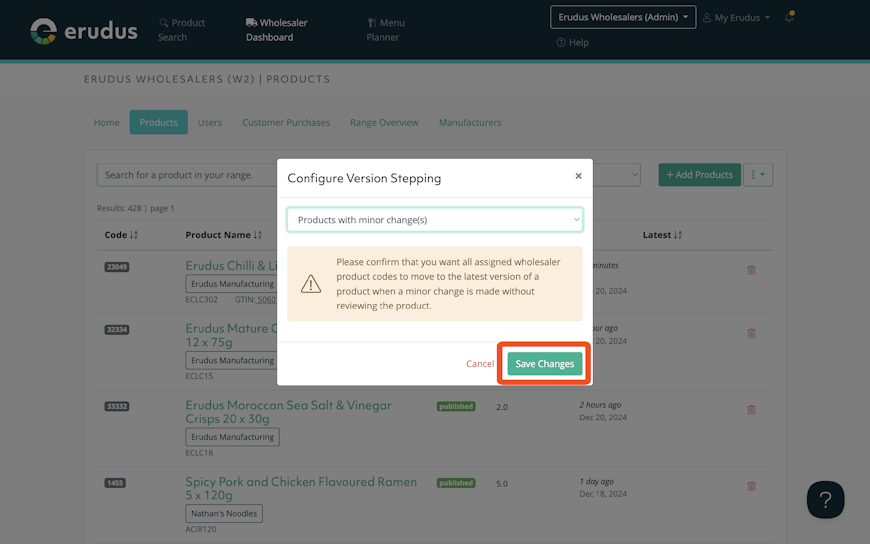 How to enable Automatic Version Stepping for product codes - Step 3