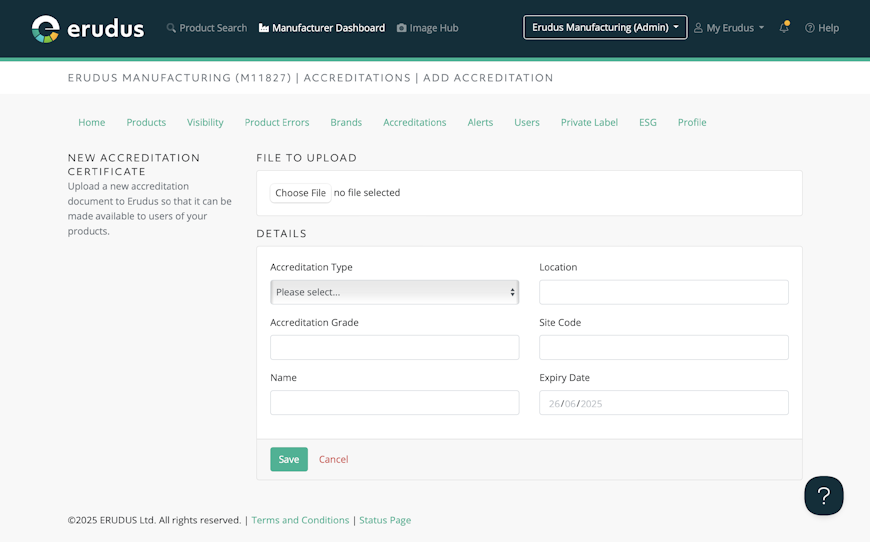 How to add an accreditation in Erudus - Step 3