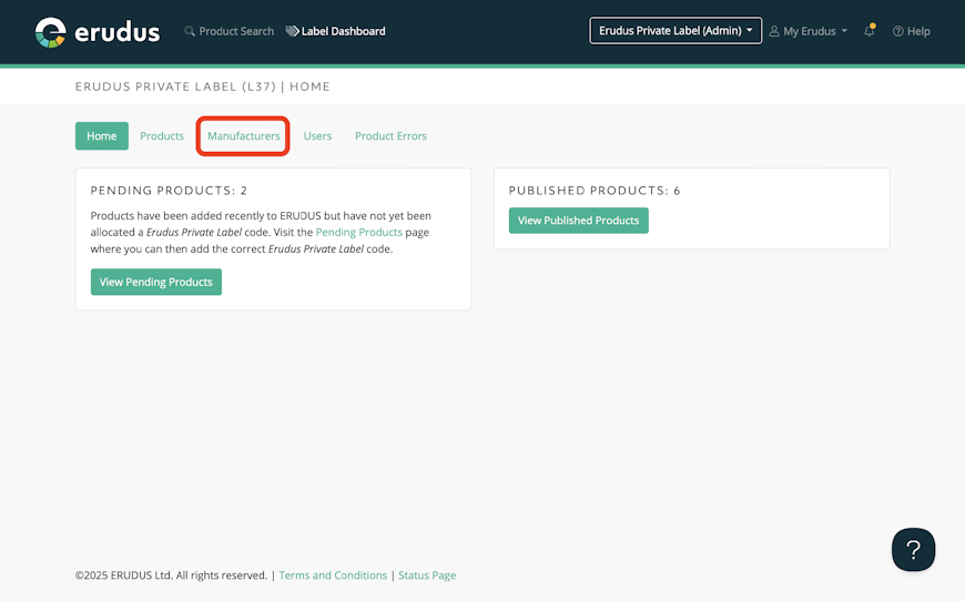 Manufacturer Management for Own Labels - Get started