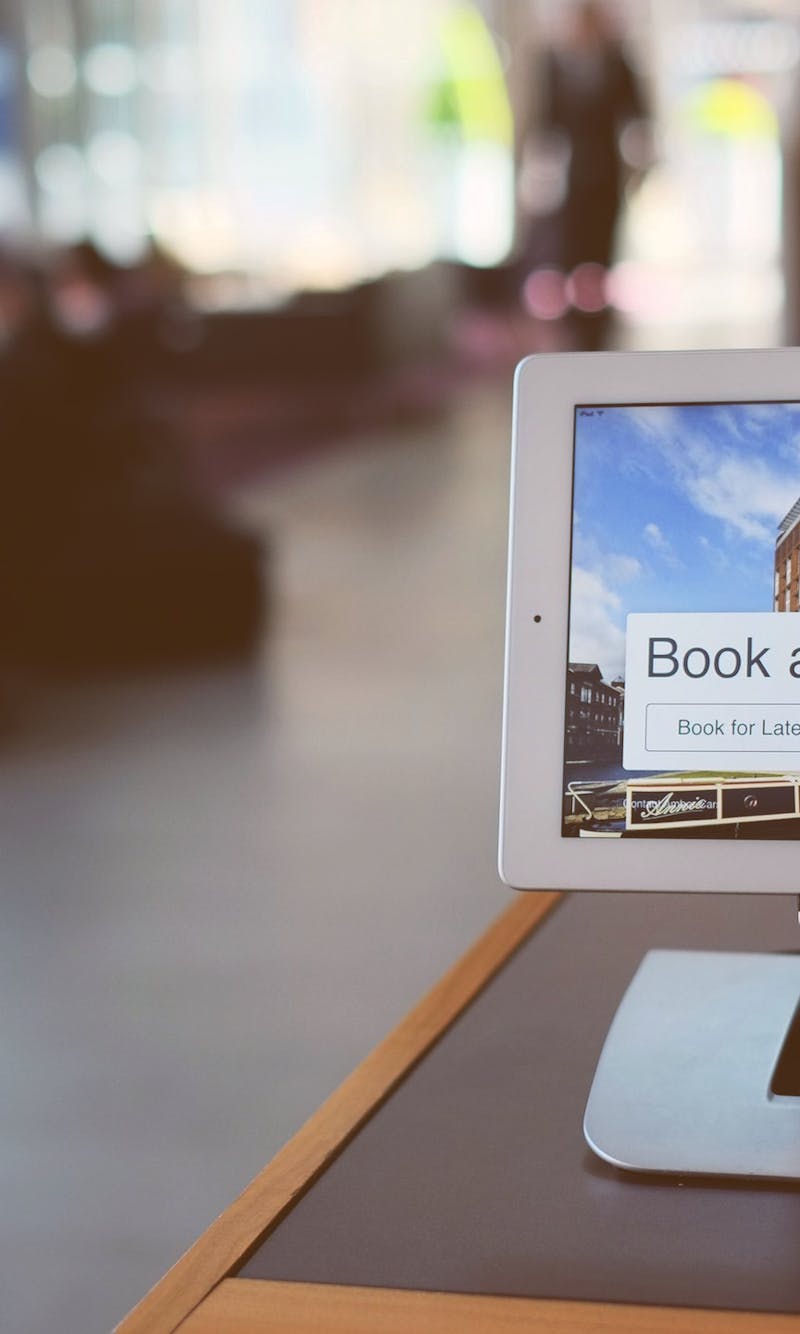 iPad kiosks at the Hilton DoubleTree