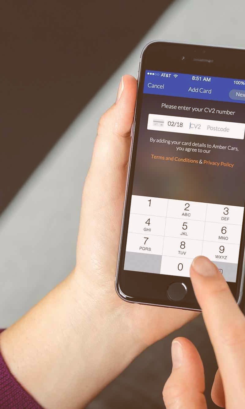 Credit card payments now accepted in the Amber Cars app