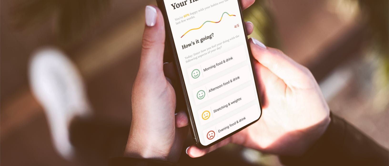 A screenshot of a mobile app showing data on habits