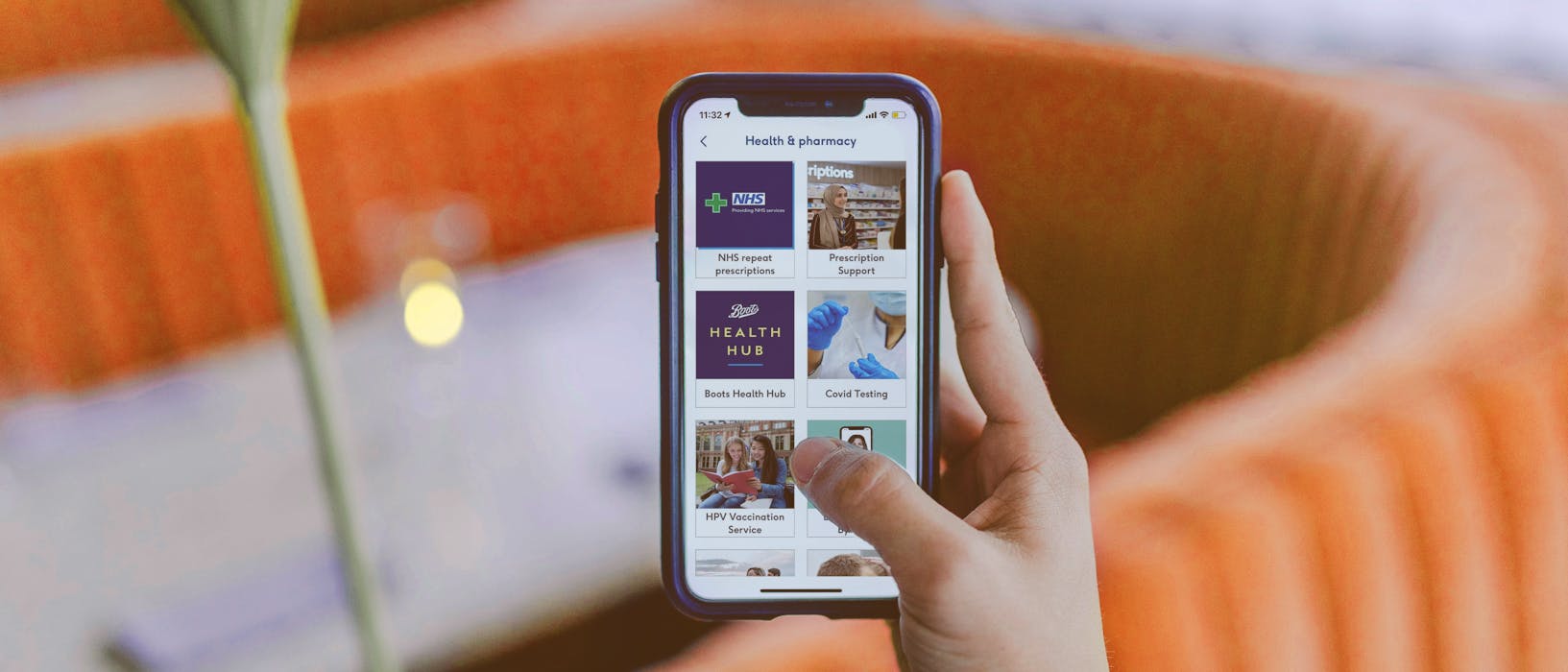 A stock image of a mobile app in a restaurant