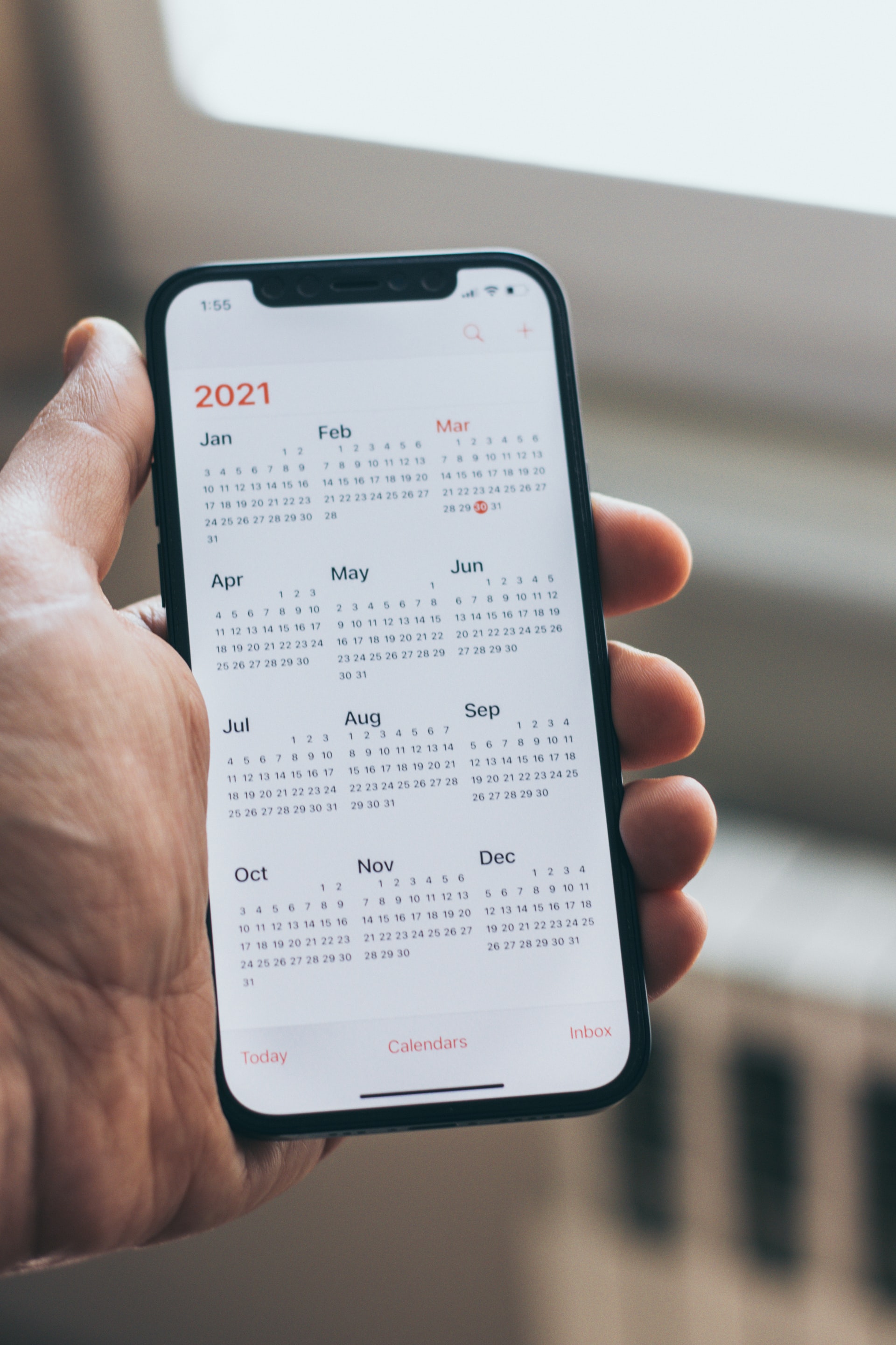 Screenshot of a calendar app on a phone