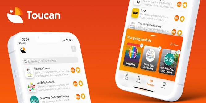 Toucan mobile app banner design