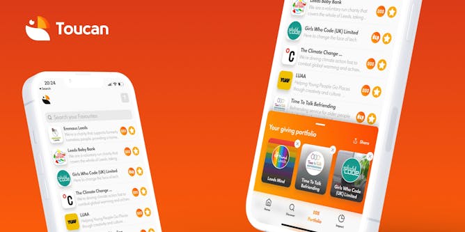 Toucan mobile app banner design