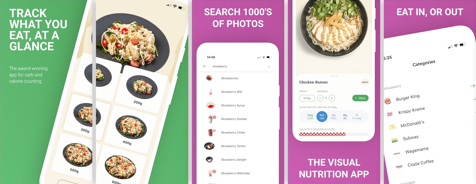Carbs & Cals has quality app store images