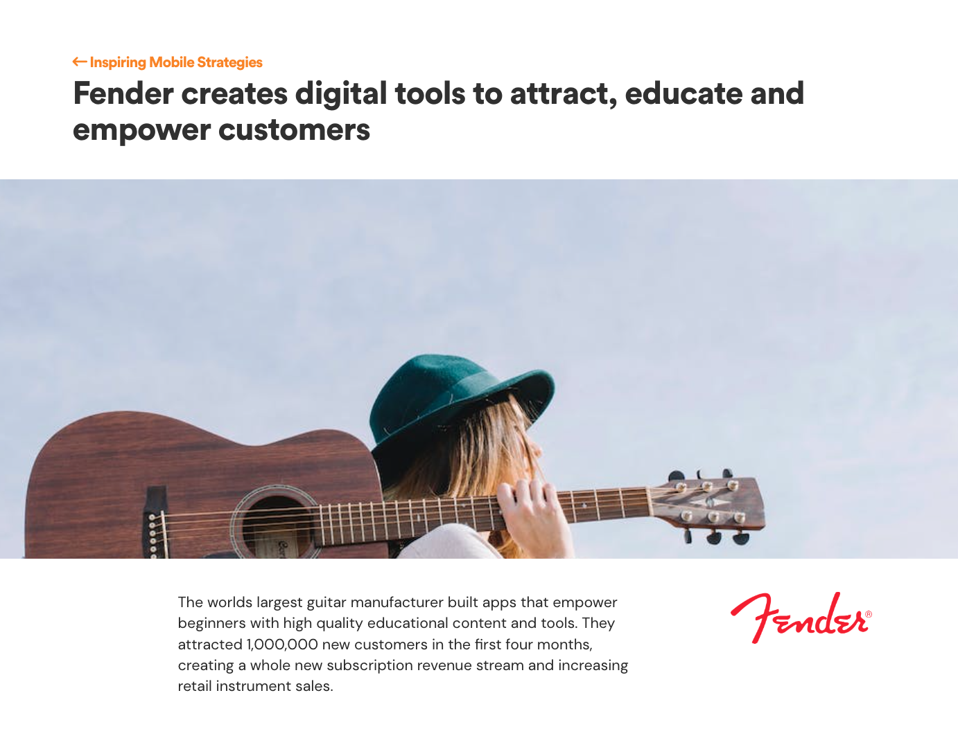 Fender mobile strategy example