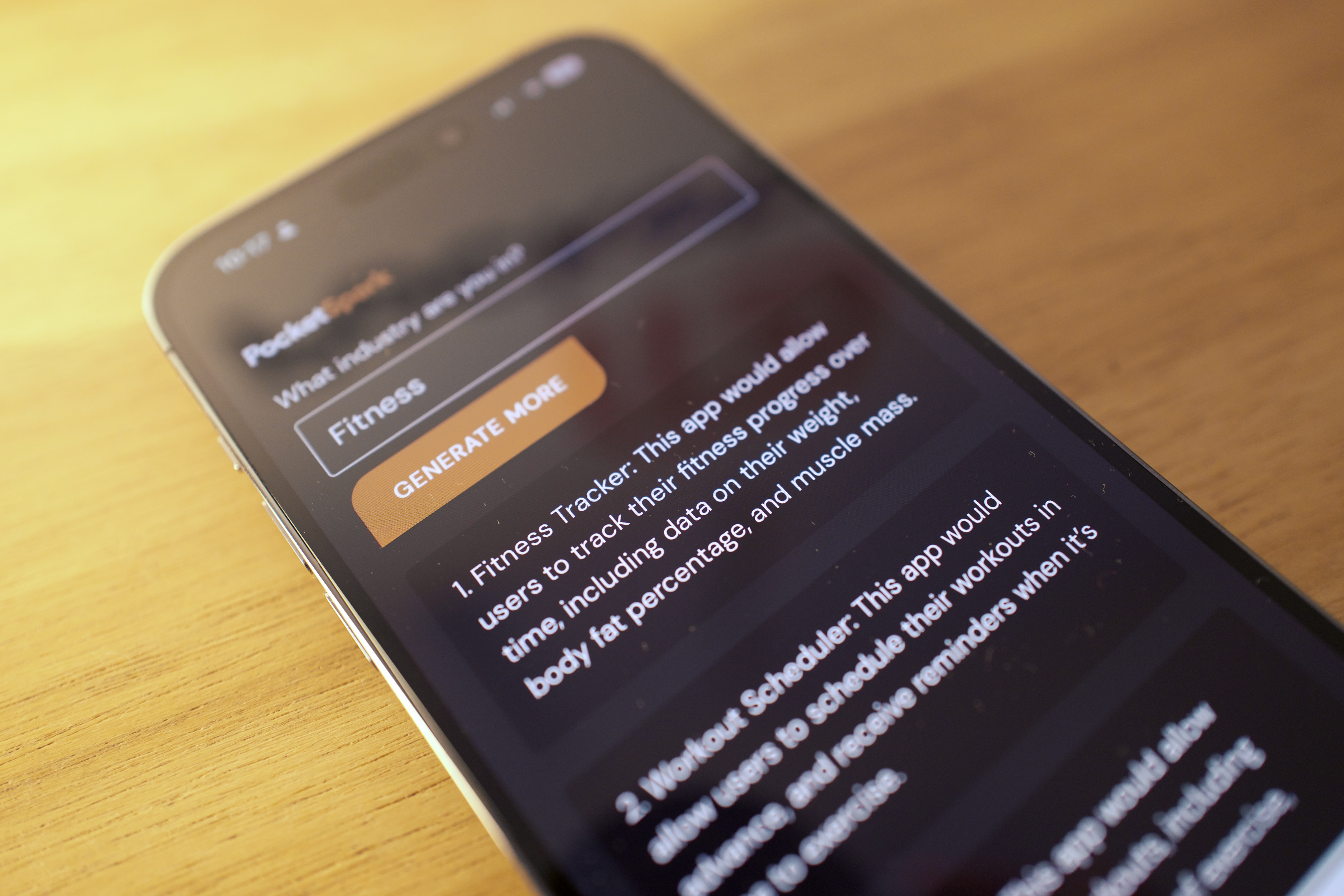 PocketSpark on an iPhone