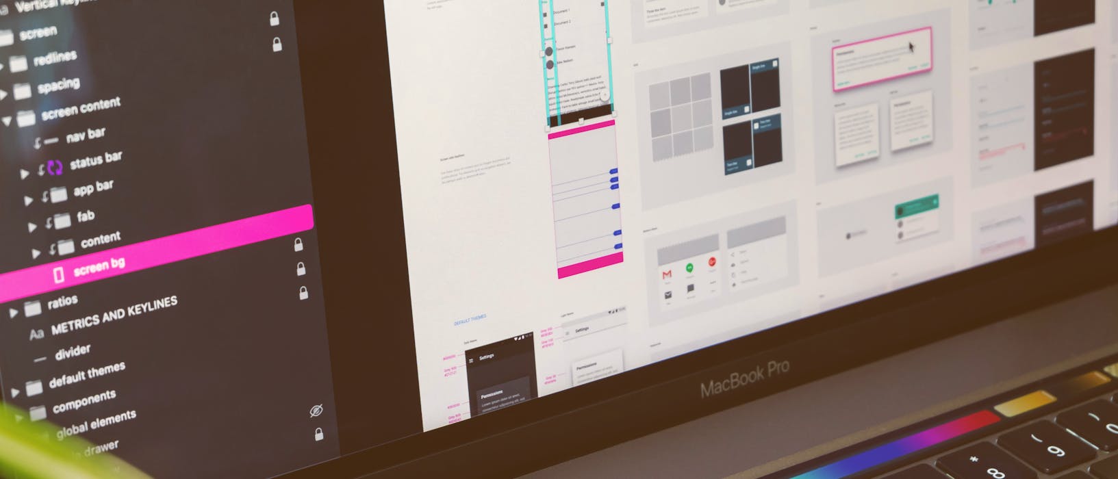 A design system on a laptop