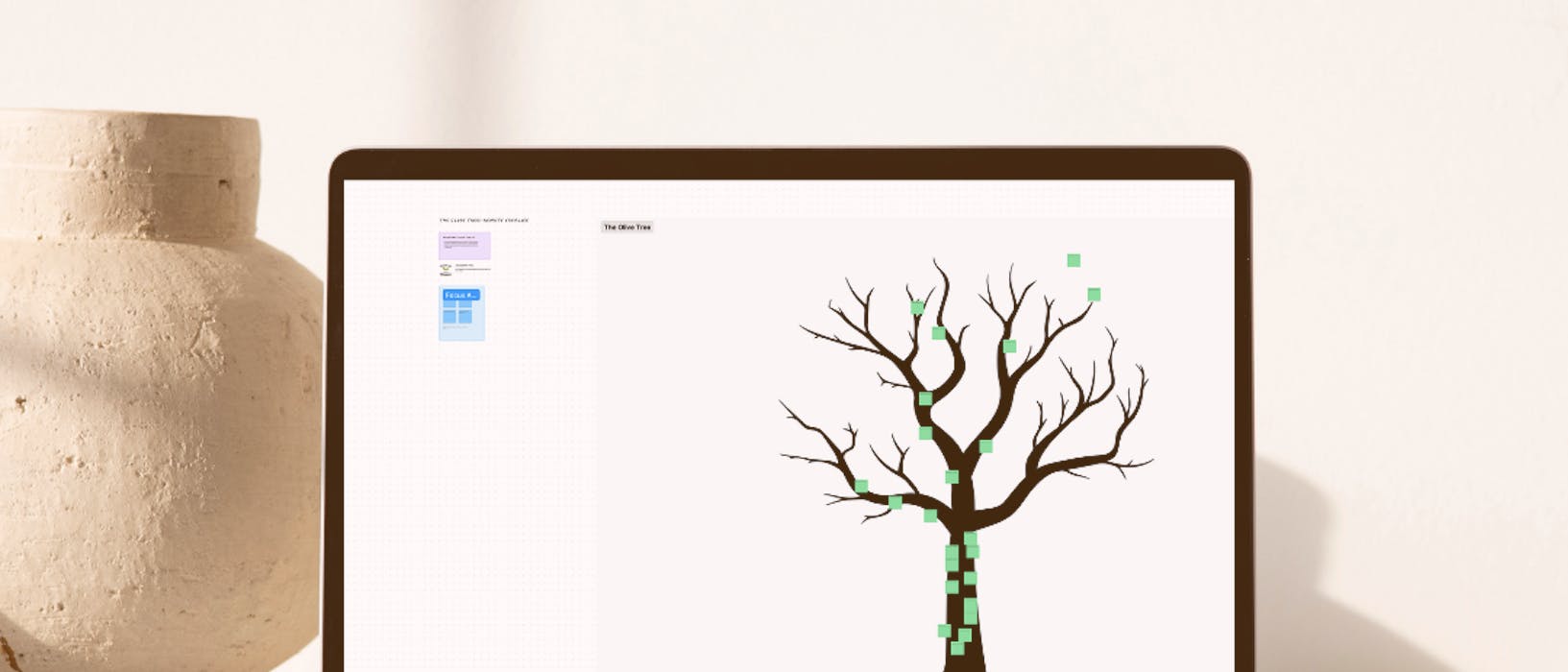 A laptop with the olive tree remote exercise