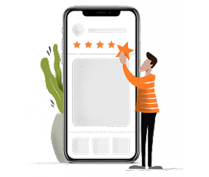 Illustration showing app reviews & ratings