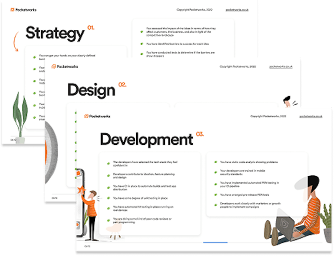 strategy, design, development