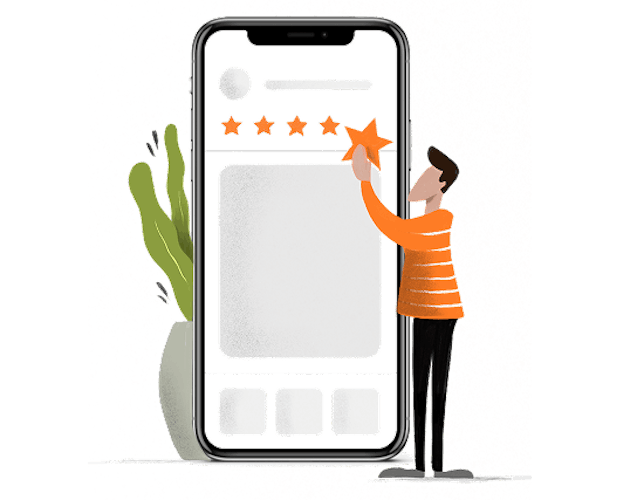 Illustration to show app ratings & reviews