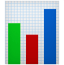 An icon of a bar chart