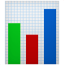 An icon of a bar chart