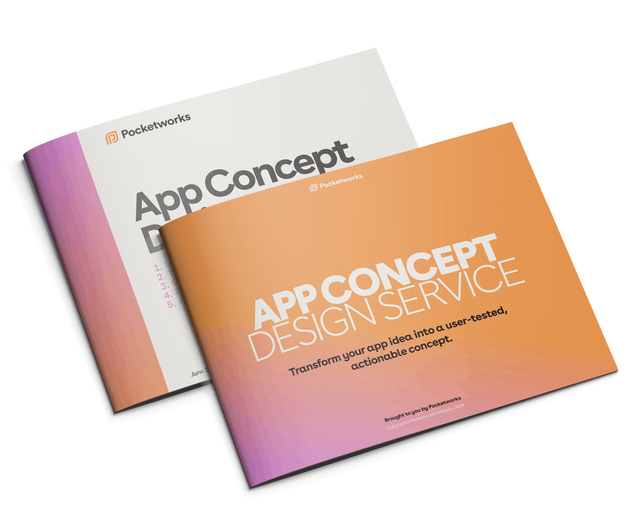Showing the cover of the app concept design package