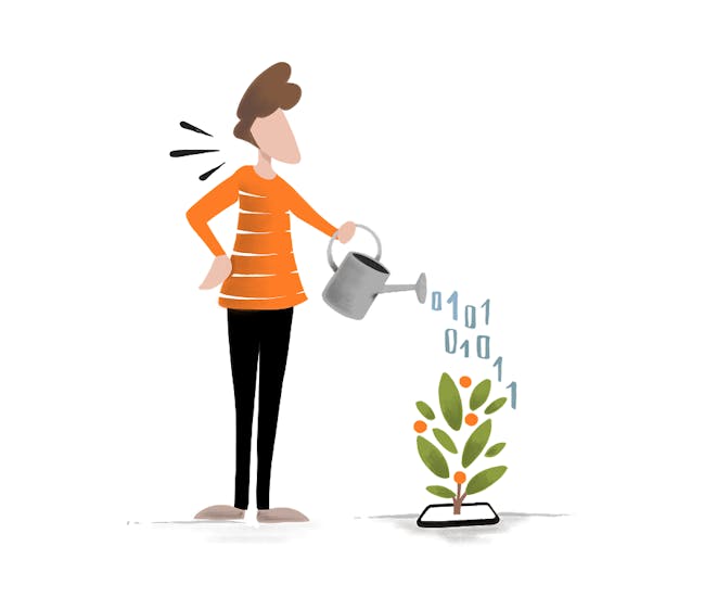 An illustration to represent growing a mobile app