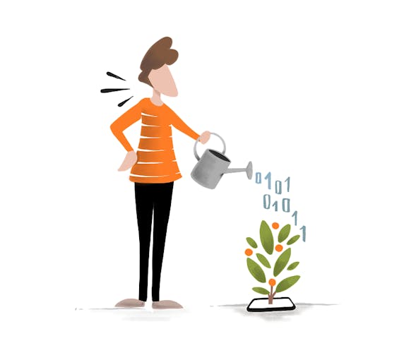 An illustration to represent growing a mobile app