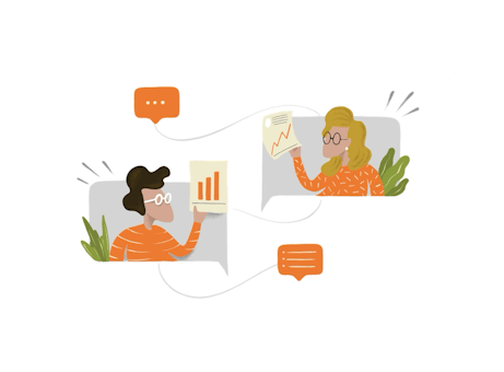 An illustration showing QA and report sharing