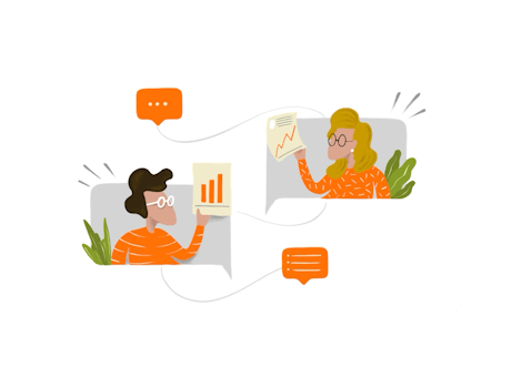 An illustration showing QA and report sharing