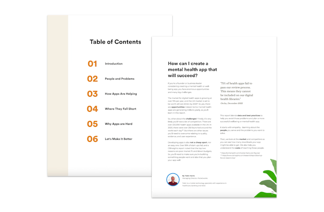 Wellbeing Report table of Contents