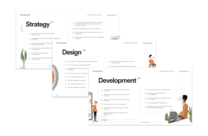 strategy, design, development