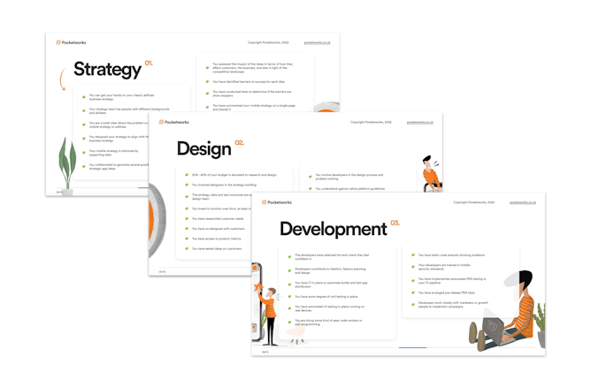 strategy, design, development