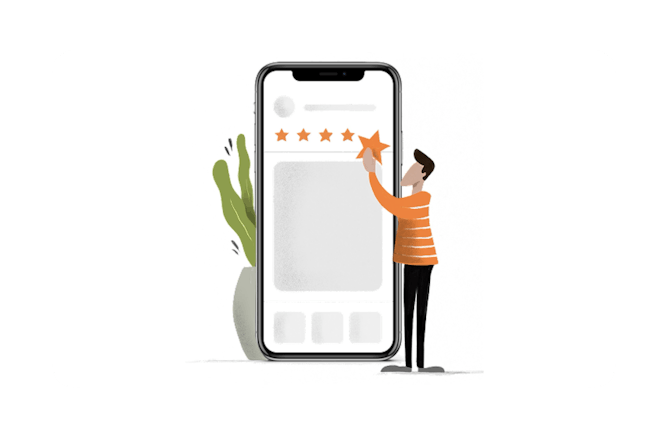 An illustration showing app ratings