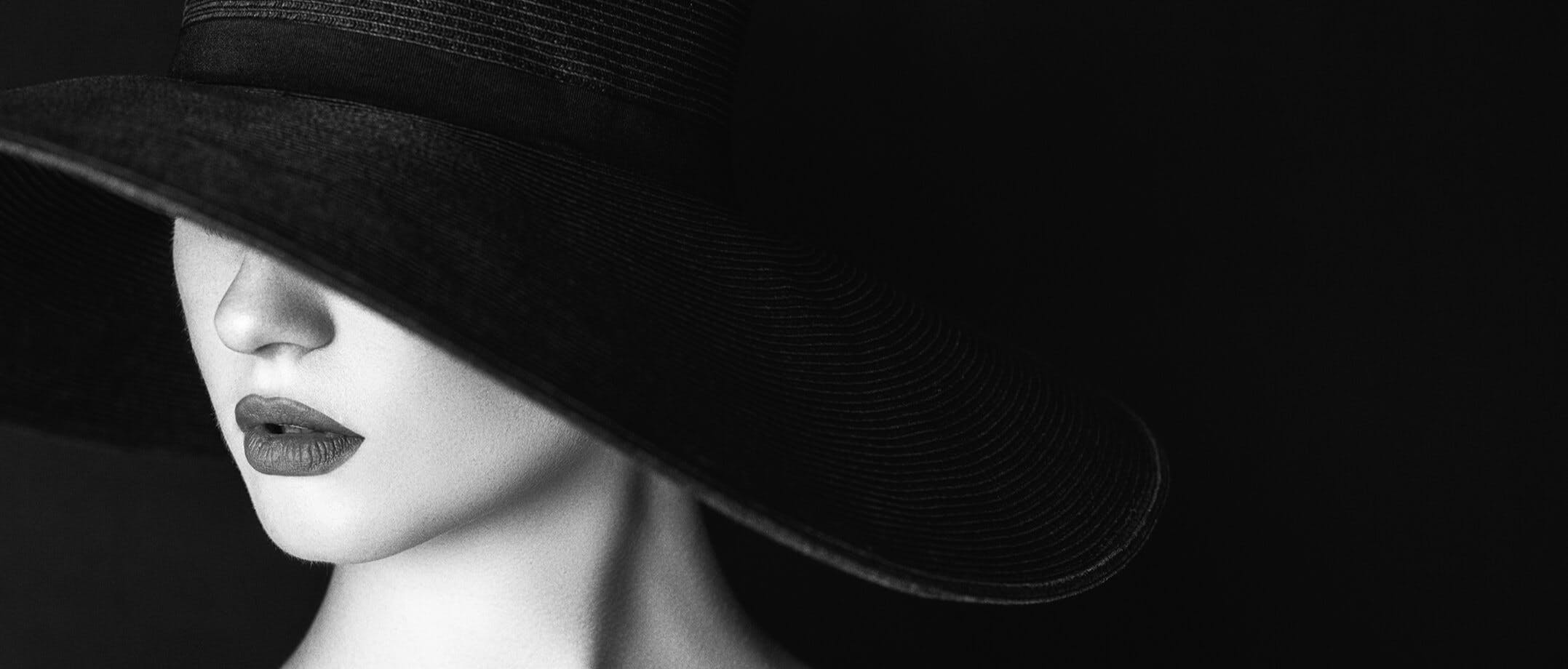 Woman in a black hat