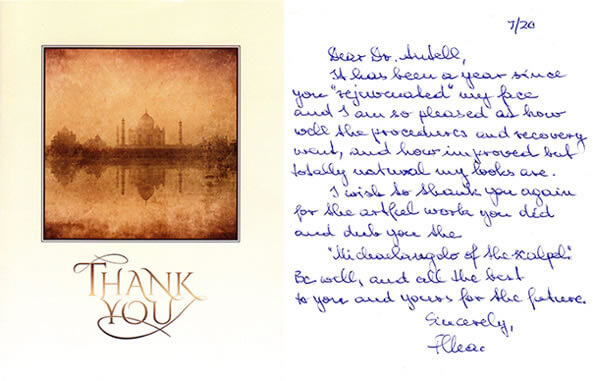 Thank you note from patient.