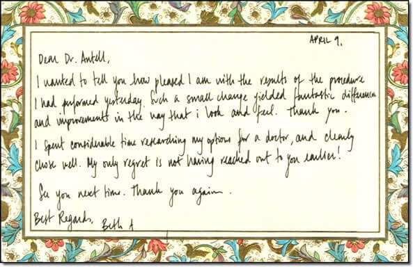 Thank you note from patient - Beth