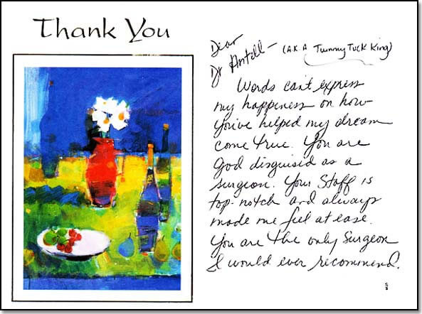 Thank you note from patient.