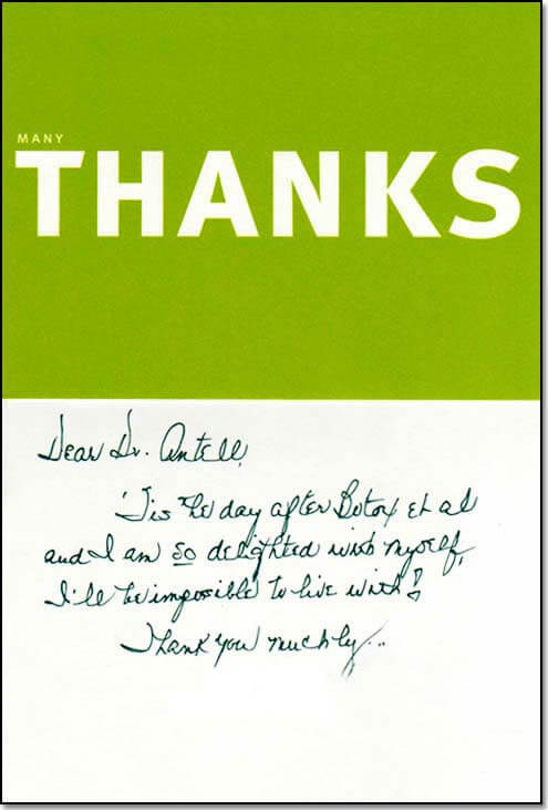 Thank you note from patient.