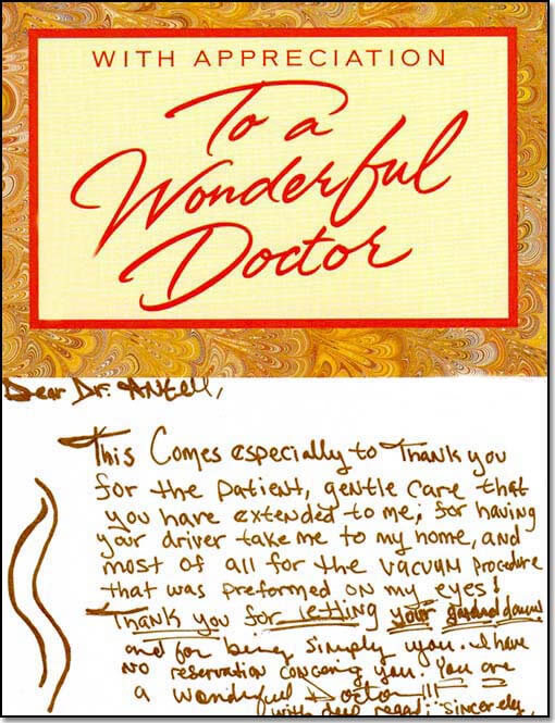 Thank you note from patient.