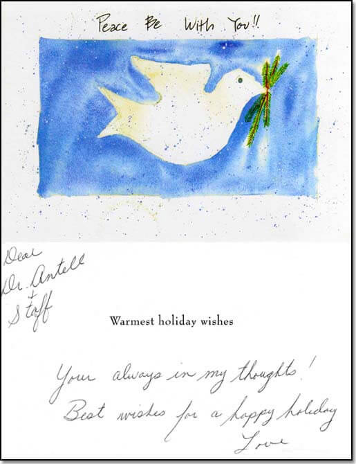 Holiday card from patient.