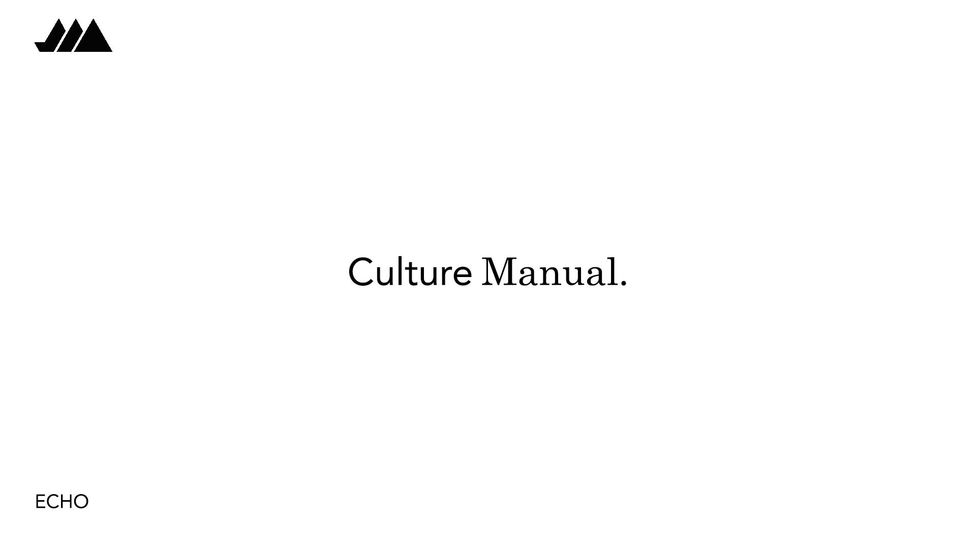 Series: Culture Manual