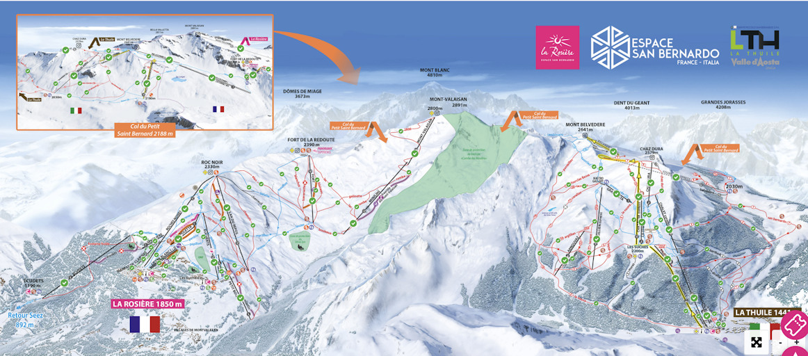 Trail Map - La Rosière Espace San Bernardo - Winter