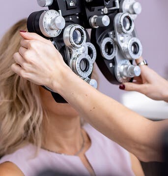 woman getting an eye exam