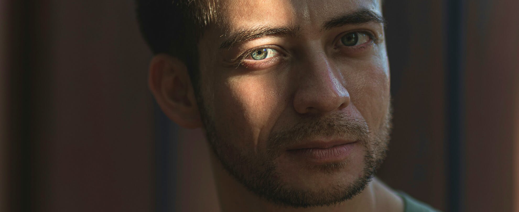man with light colored eyes