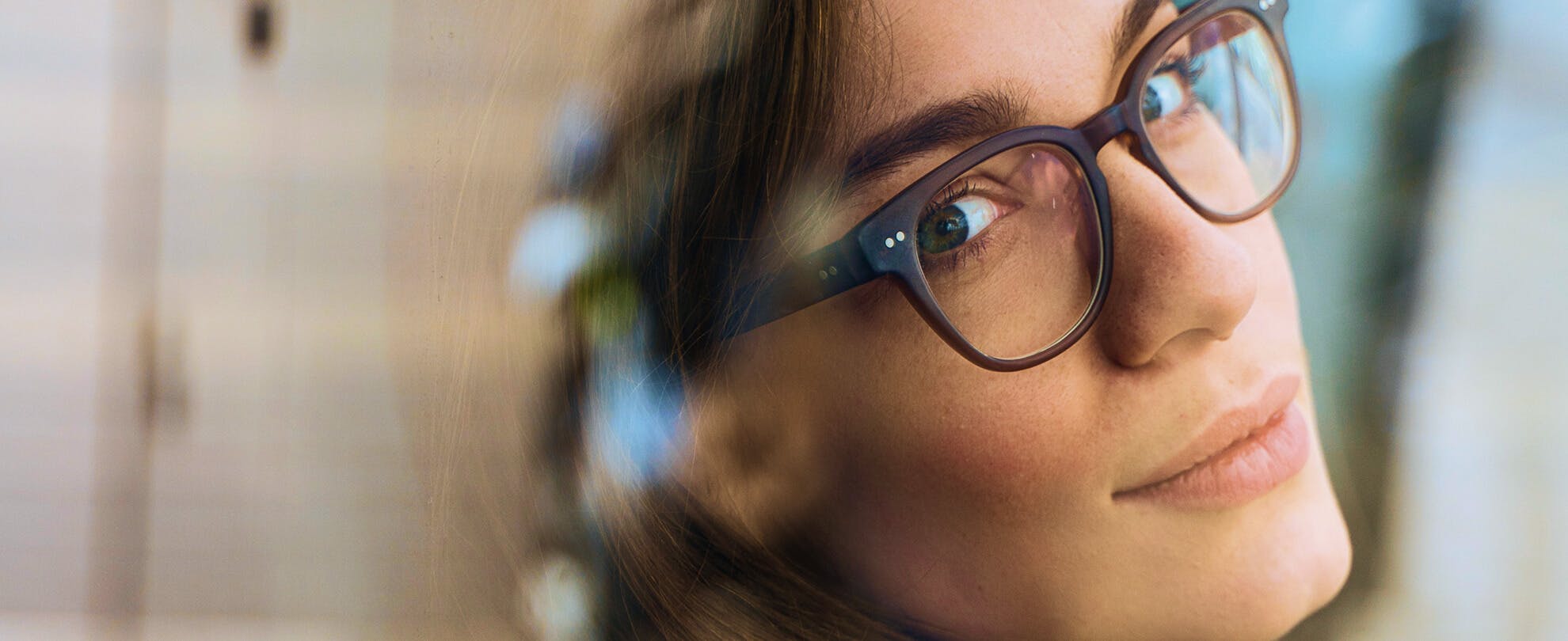 woman wearing glasses