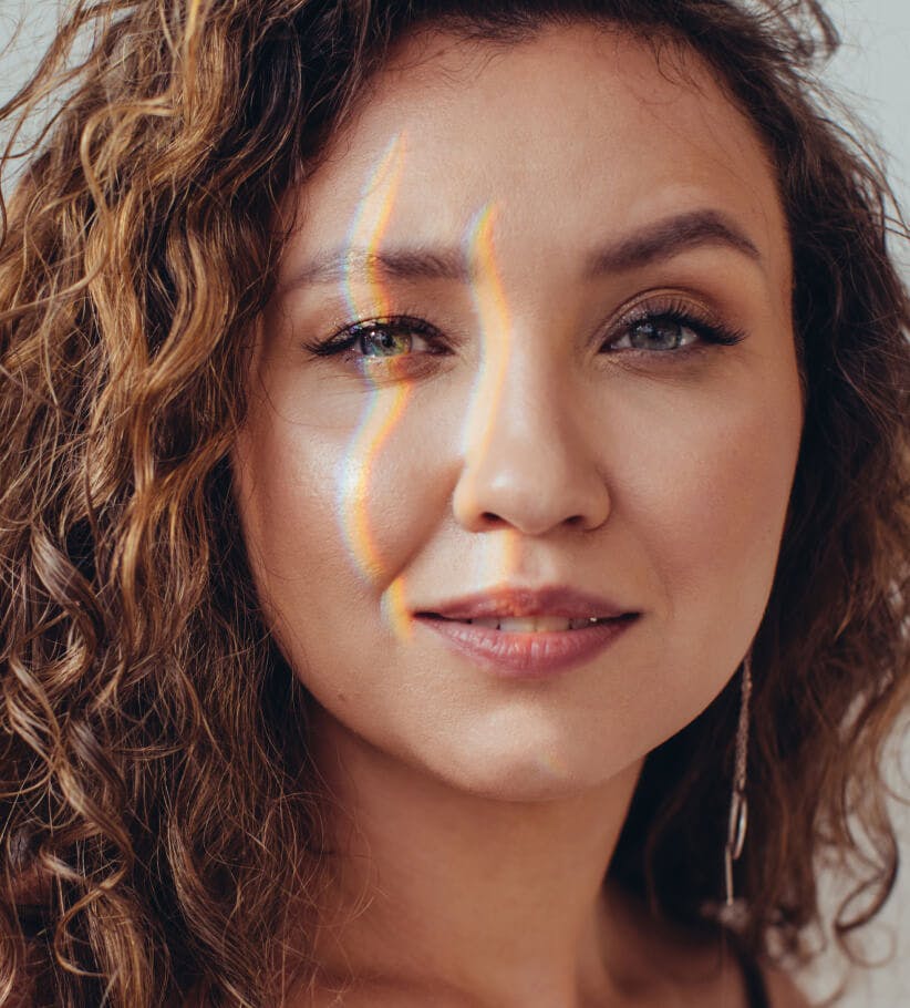 woman with curly hair