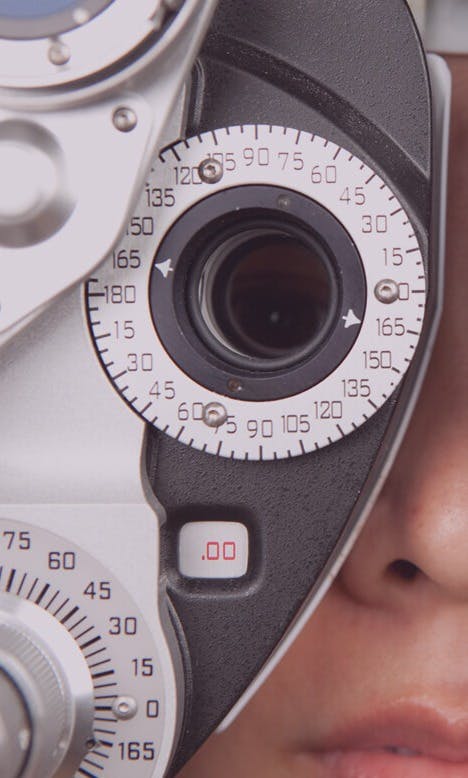 woman testing her vision