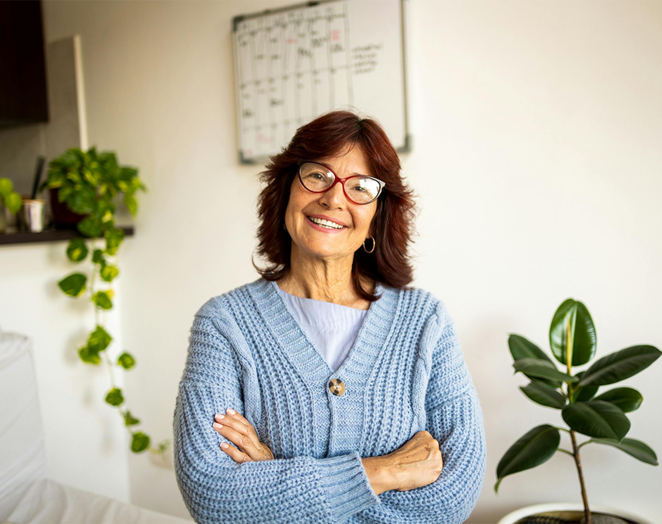 older woman smiling